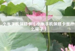 小米手机保修卡（小米手机保修卡是什么样子）