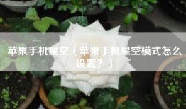 苹果手机星空（苹果手机星空模式怎么设置？）